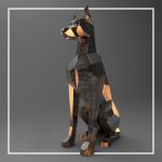 Sitting Doberman